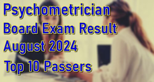 Psychometrician Board Exam Result August 2024