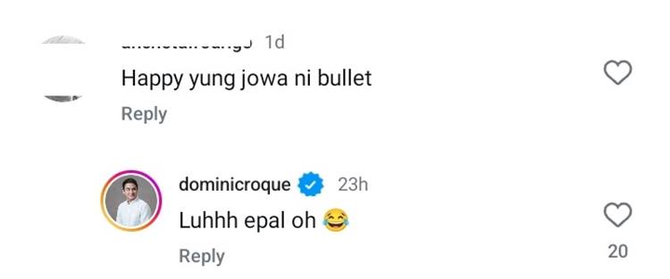 dominic roque comment