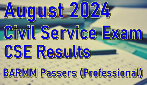 Civil Service Exam Result August 2024
