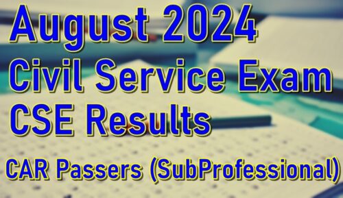 Civil Service Exam Result August 2024