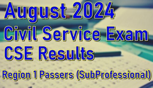 Civil Service Exam Result August 2024