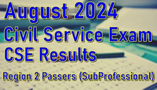 Civil Service Exam Result August 2024