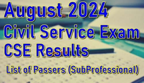 Civil Service Exam Result August 2024