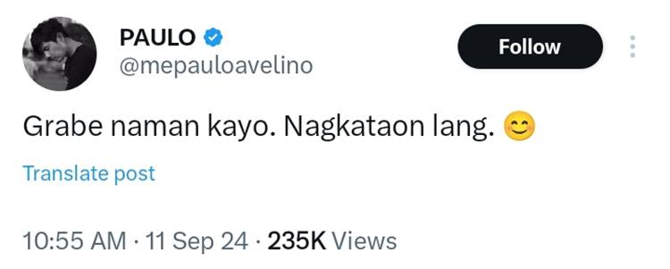 paulo avelino tweet