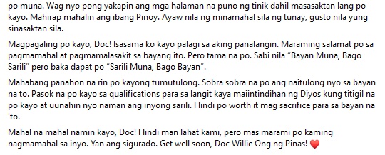 Netizen Open Letter Doc Willie Ong