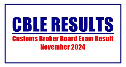 Customs Broker Board Exam Result November 2024