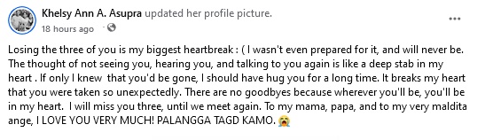 Grieving Daughter Post