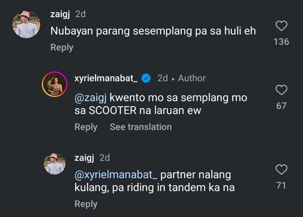 IG comment