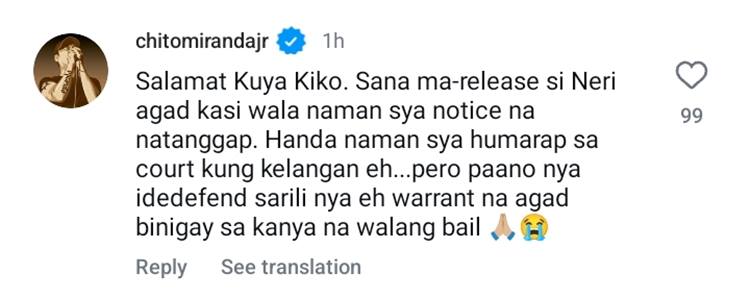 chito miranda comment