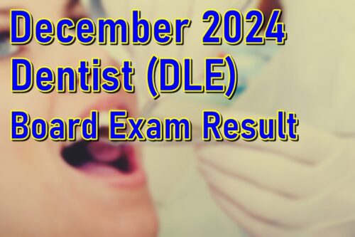 Dentist Board Exam Result December 2024