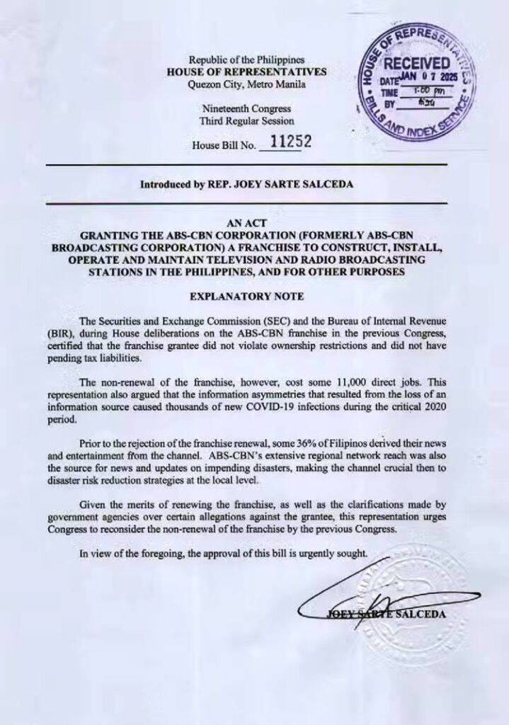 abs-cbn franchise renewal