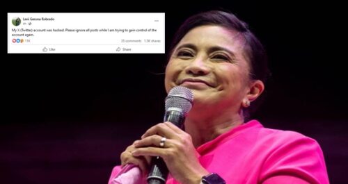Leni Robredo's X Account Hacked