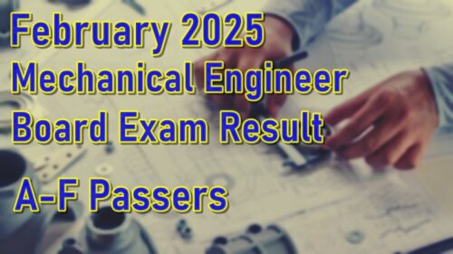 Mechanical Engineer Board Exam Result February 2025