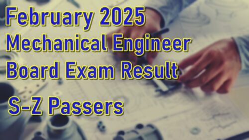 Mechanical Engineer Board Exam Result February 2025
