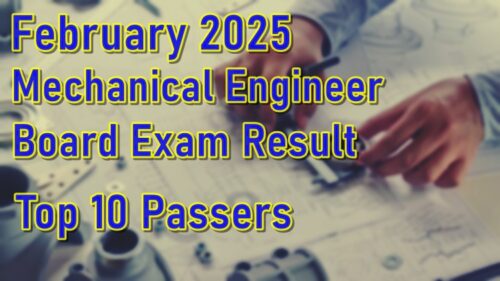 Mechanical Engineer Board Exam Result February 2025
