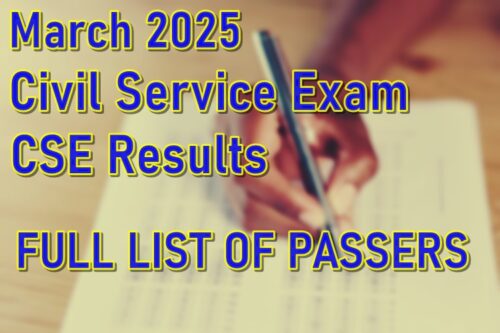 Civil Service Exam Result March 2025