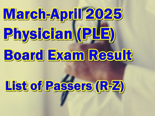 Physician Board Exam Result March-April 2025