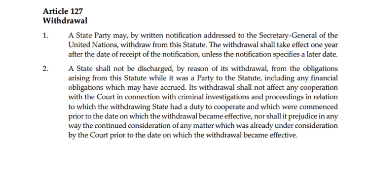 Article 127 of Rome Statute