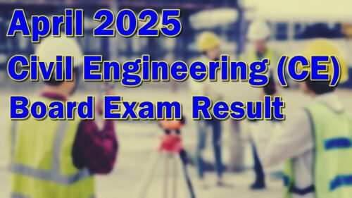 Civil Engineering Board Exam Result April 2025