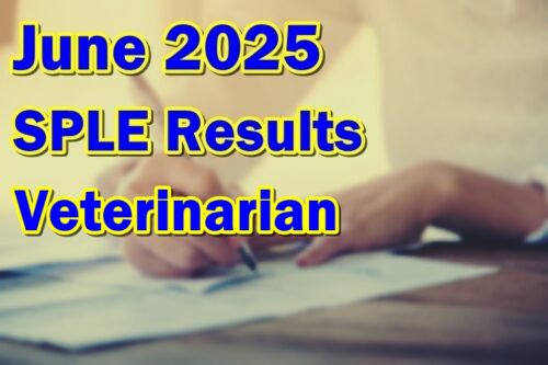 June 2025 SPLE Veterinarian Results