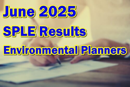 June 2025 SPLE Environmental Planners Exam Results