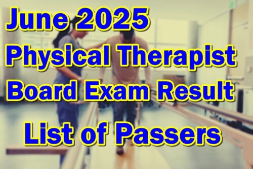 Physical Therapist Board Exam Result June 2025