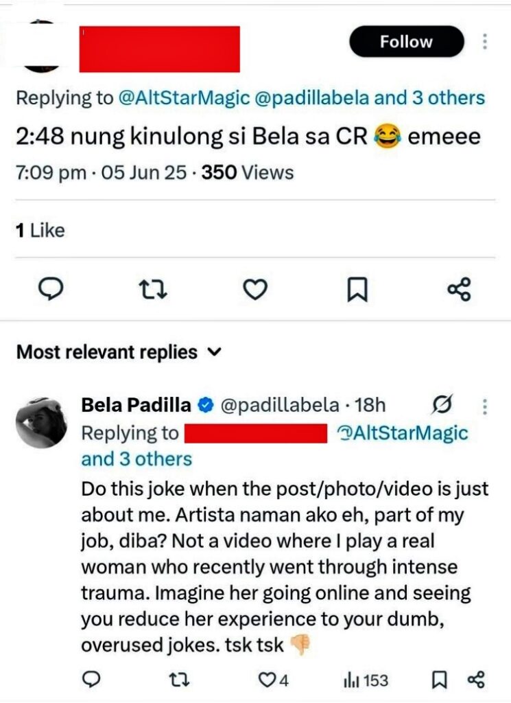 bela padilla comment