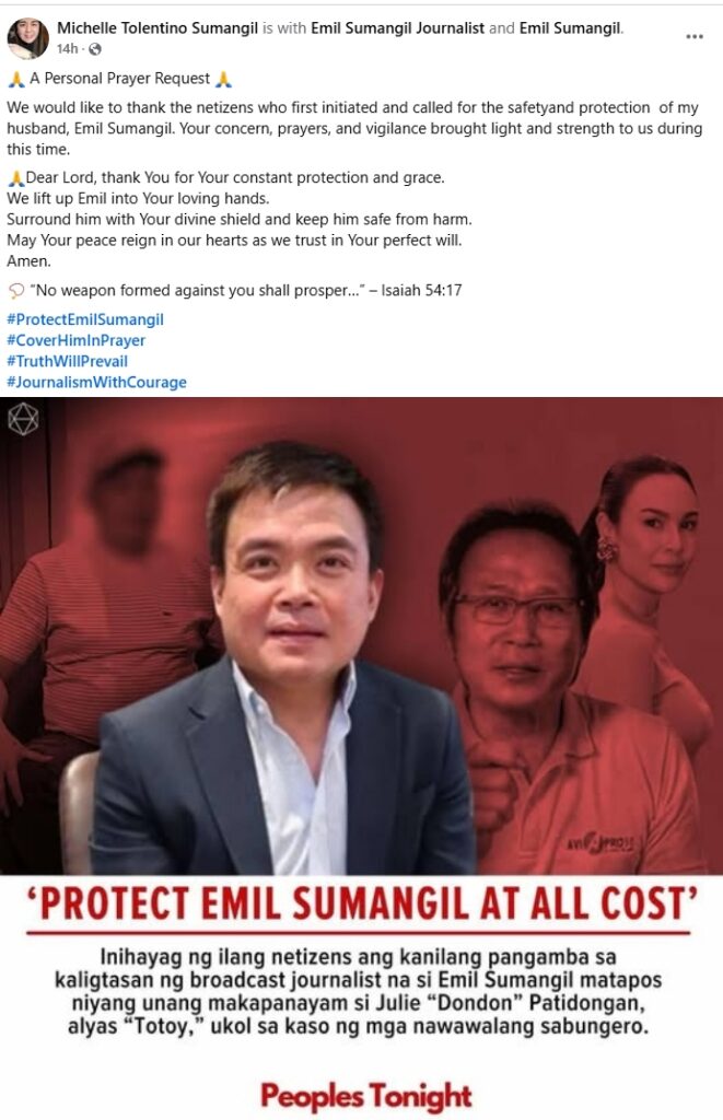 emil sumangil wife post