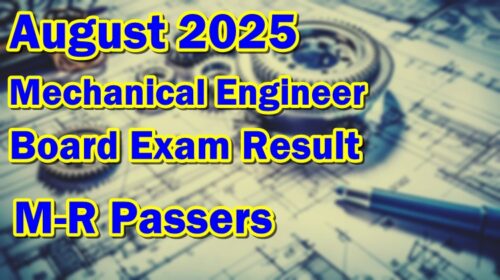 Mechanical Engineer Board Exam Result August 2025