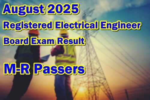 Registered Electrical Engineer Board Exam Result August 2025