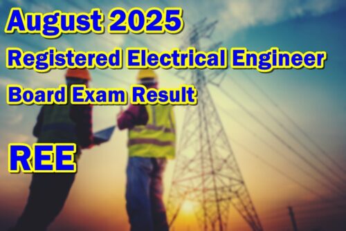 Registered Electrical Engineer Board Exam Result August 2025