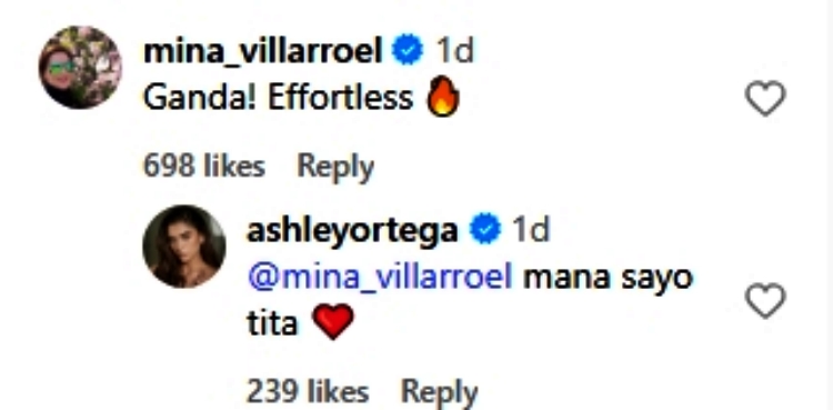 ashley ortega comment carmina villarroel