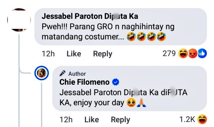 chie filomeno comment