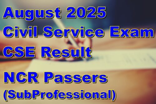 Civil Service Exam Result August 2025