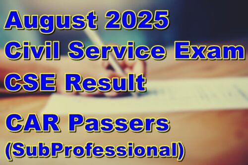 Civil Service Exam Result August 2025