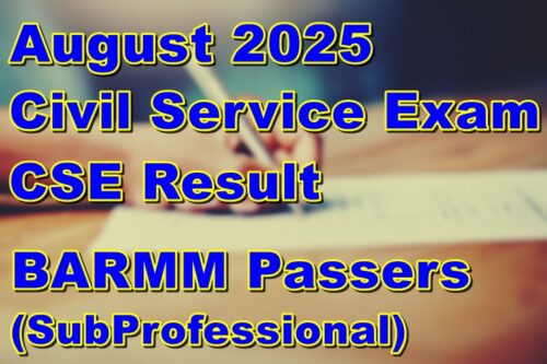 Civil Service Exam Result August 2025