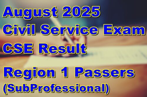 Civil Service Exam Result August 2025