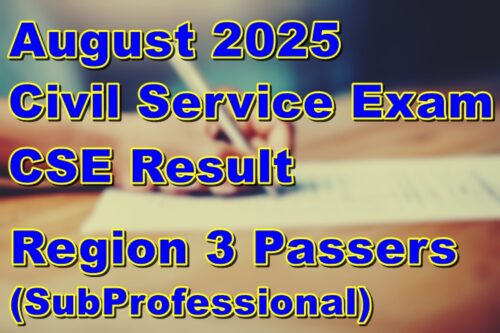 Civil Service Exam Result August 2025