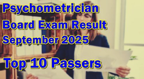 Psychometrician Board Exam Result September 2025