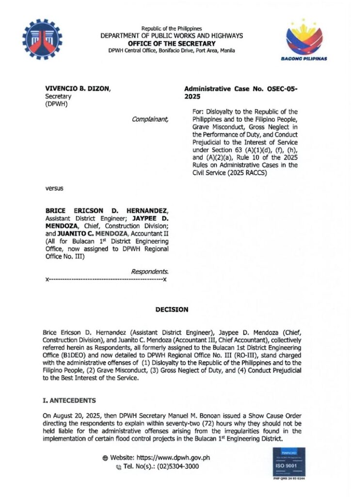 DPWH Bulacan Officials