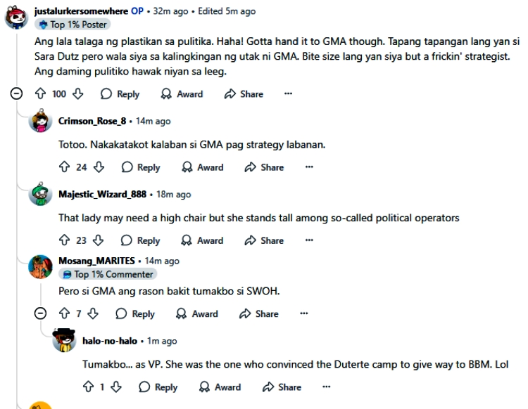 gloria macapagal arroyo comments