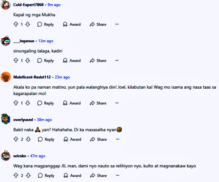 joel villanueva comments