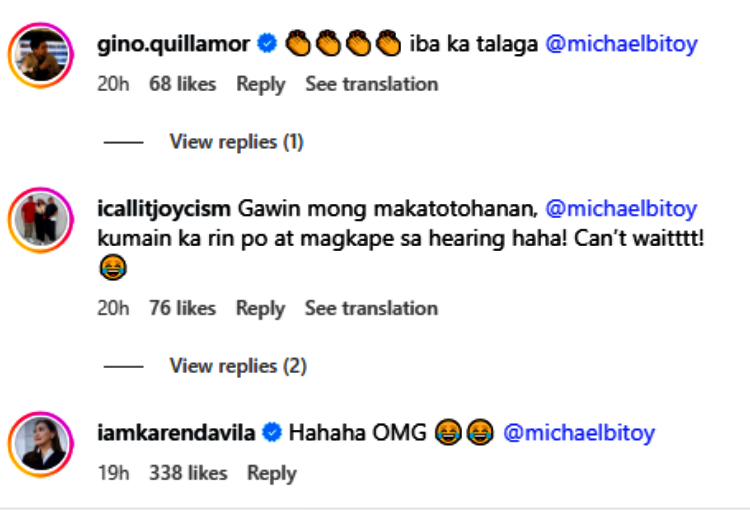 michael v comments