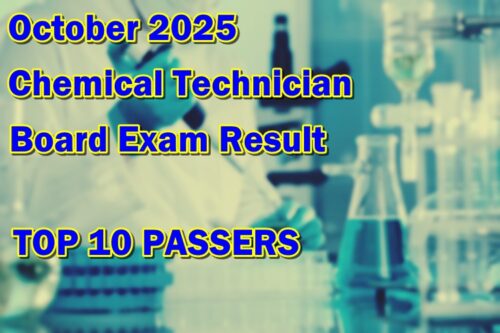 Chemical Technician Board Exam Result October 2025