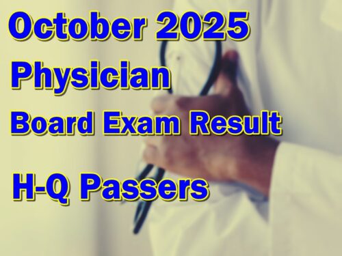 Physician Board Exam Result October 2025