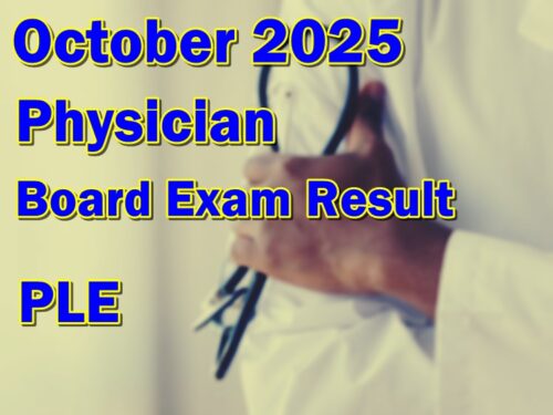 Physician Board Exam Result October 2025
