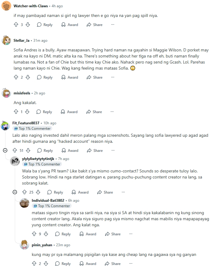 sofia andres comments