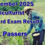 Agriculturist Board Exam Result November 2025
