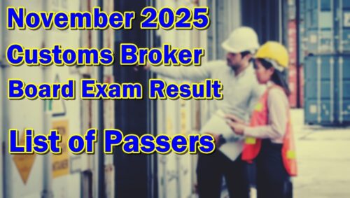 Customs Broker Board Exam Result November 2025