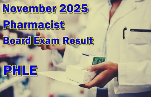 Pharmacist Board Exam Result November 2025